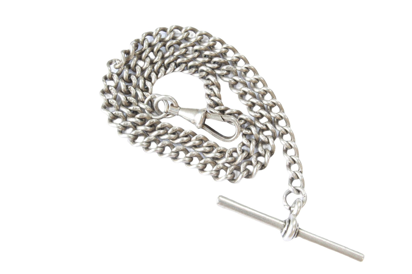 Antique Silver Pocket Watch Chain Necklace