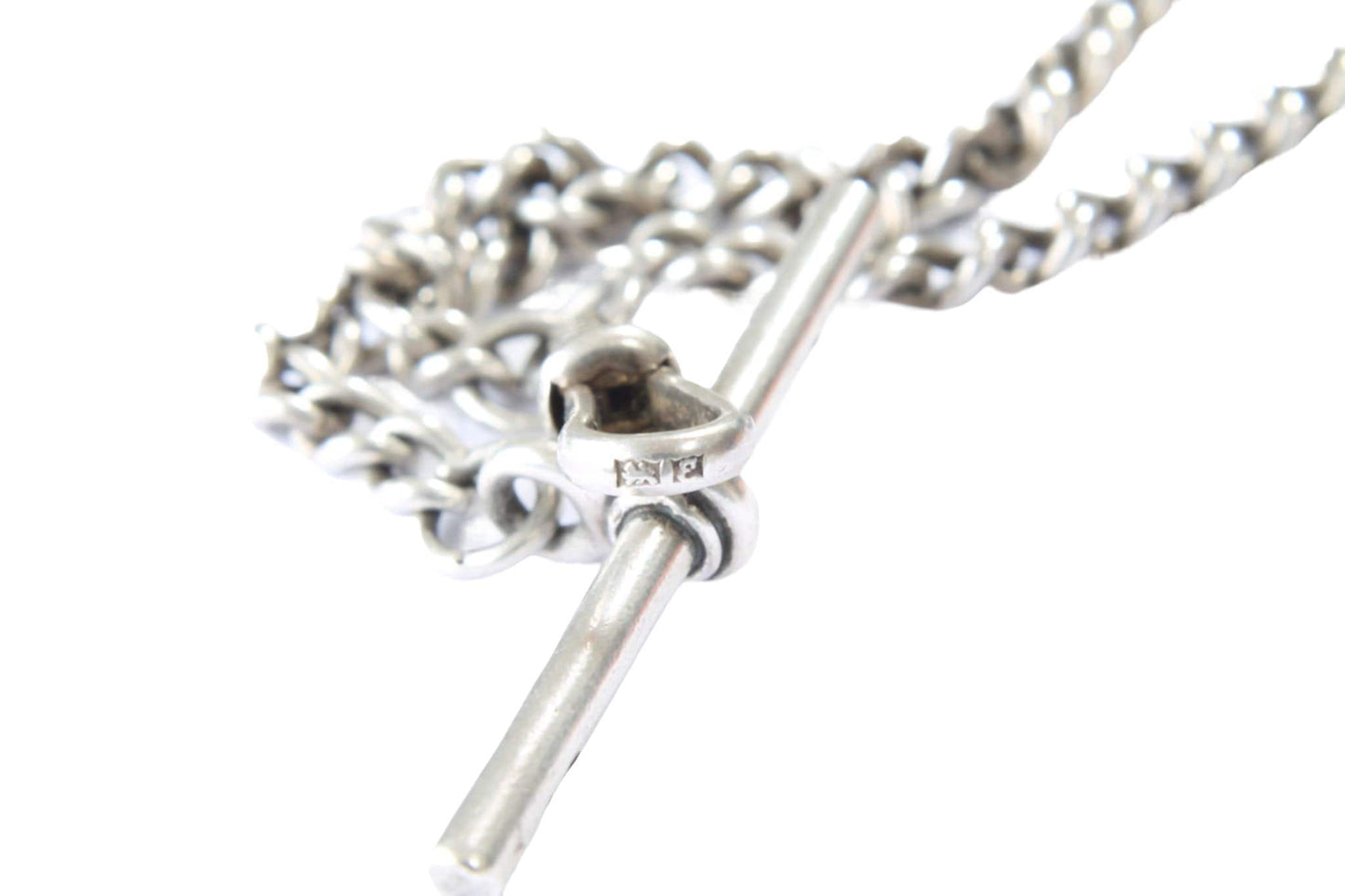 Antique Silver Pocket Watch Chain Necklace