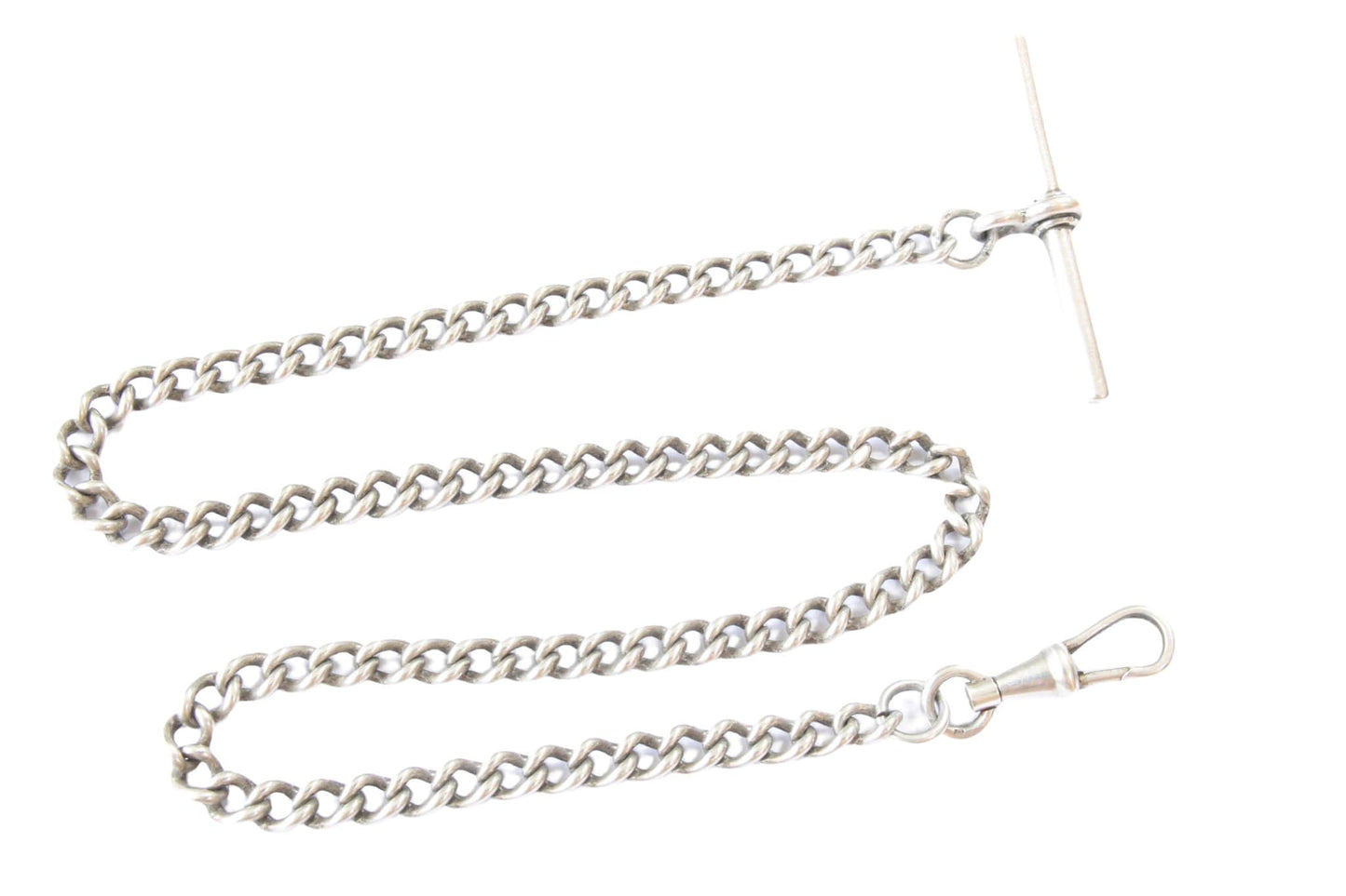 Antique Silver Pocket Watch Chain Necklace