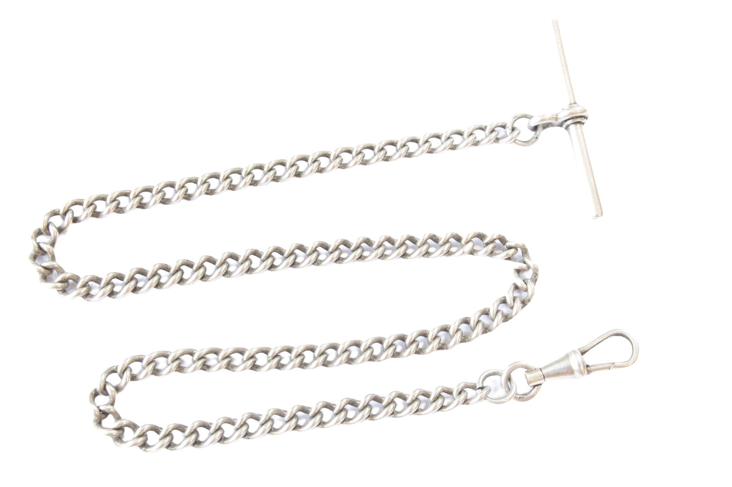 Antique-Sterling-Silver-Pocket-Watch-Albert-Chain-Necklace