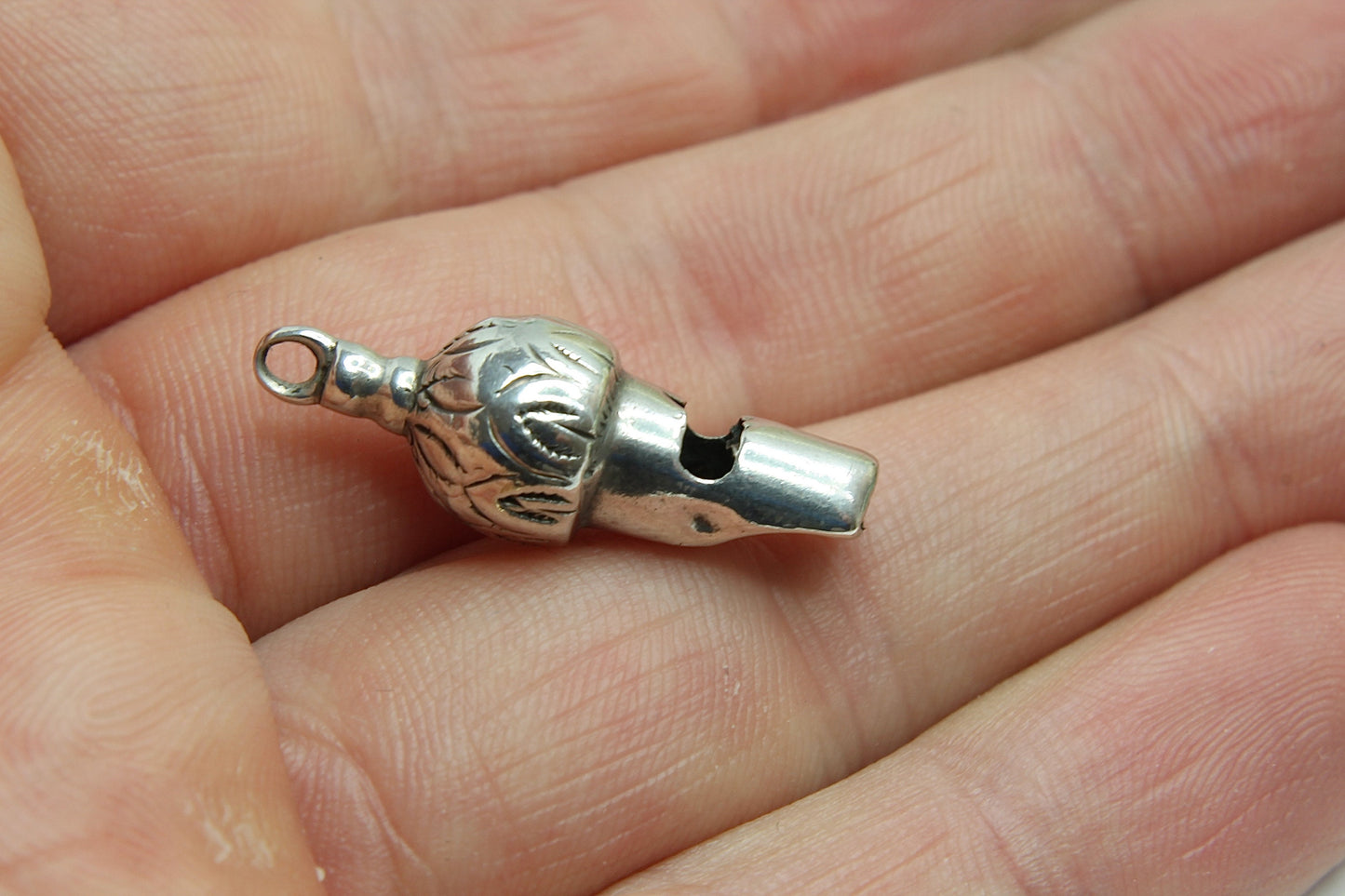 Antique Victorian Silver Acorn Whistle Charm