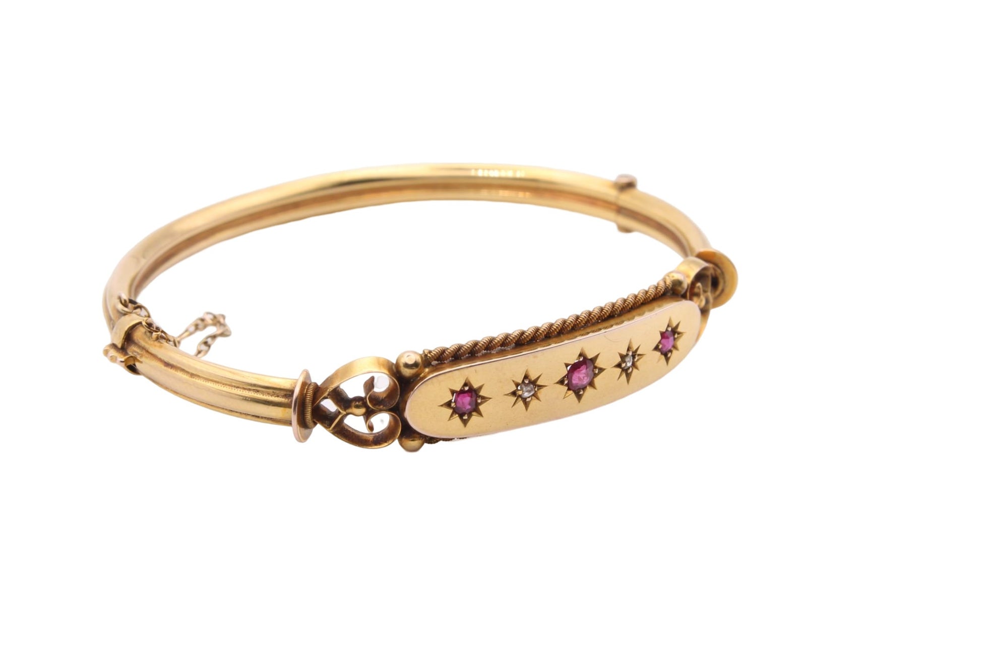 antique-9ct-gold-diamond-ruby-decorative-bangle-1901