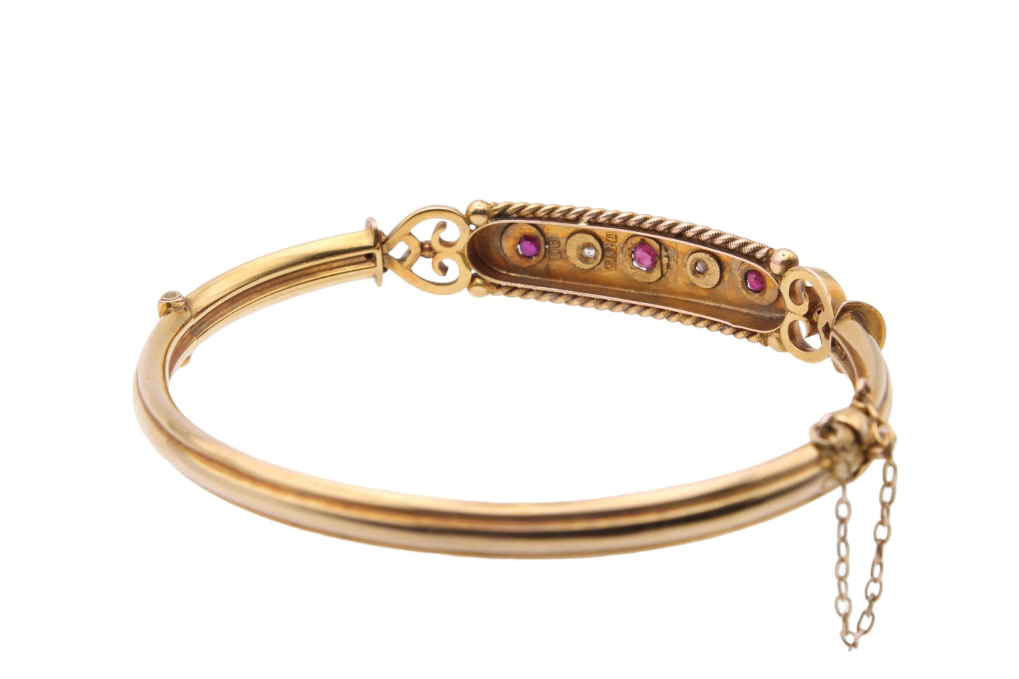 antique-9ct-gold-diamond-ruby-decorative-bangle-1901