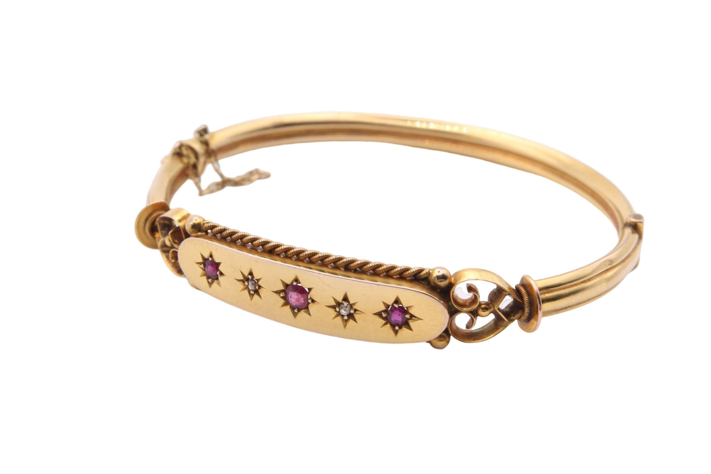 antique-9ct-gold-diamond-ruby-decorative-bangle-1901