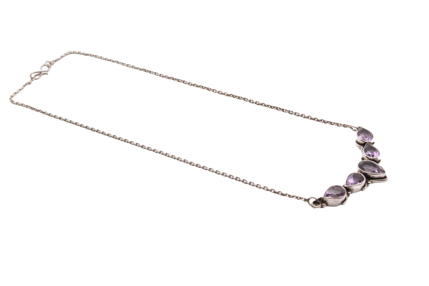 Vintage Sterling Silver Amethyst Necklace