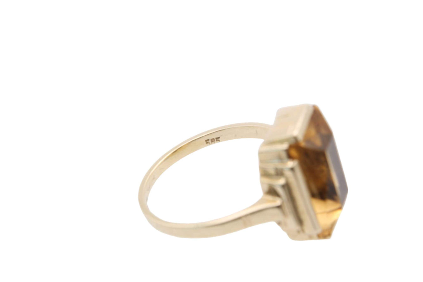 Art-Deco-14ct-Gold-Citrine-Cocktail-Ring