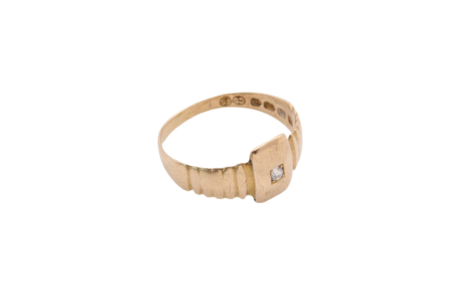 Antique 18ct Gold Diamond Gypsy Set Ring - 1887 Golden Jubilee