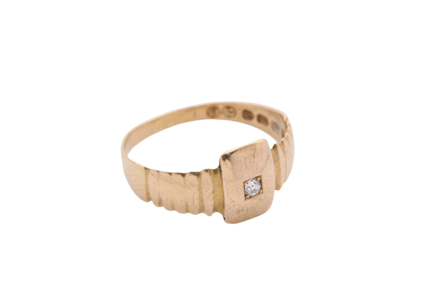 Antique 18ct Gold Diamond Gypsy Set Ring - 1887 Golden Jubilee