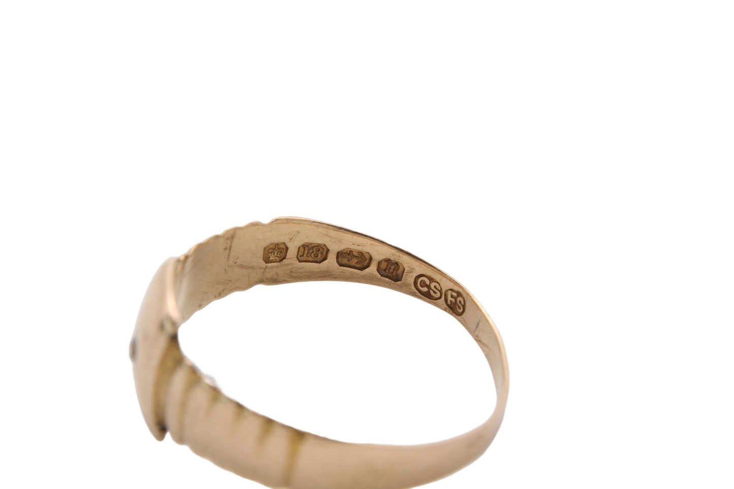 Antique 18ct Gold Diamond Gypsy Set Ring - 1887 Golden Jubilee