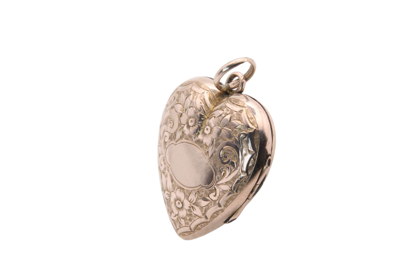 large-antique-9ct-gold-decorative-forget-me-not-heart-locket
