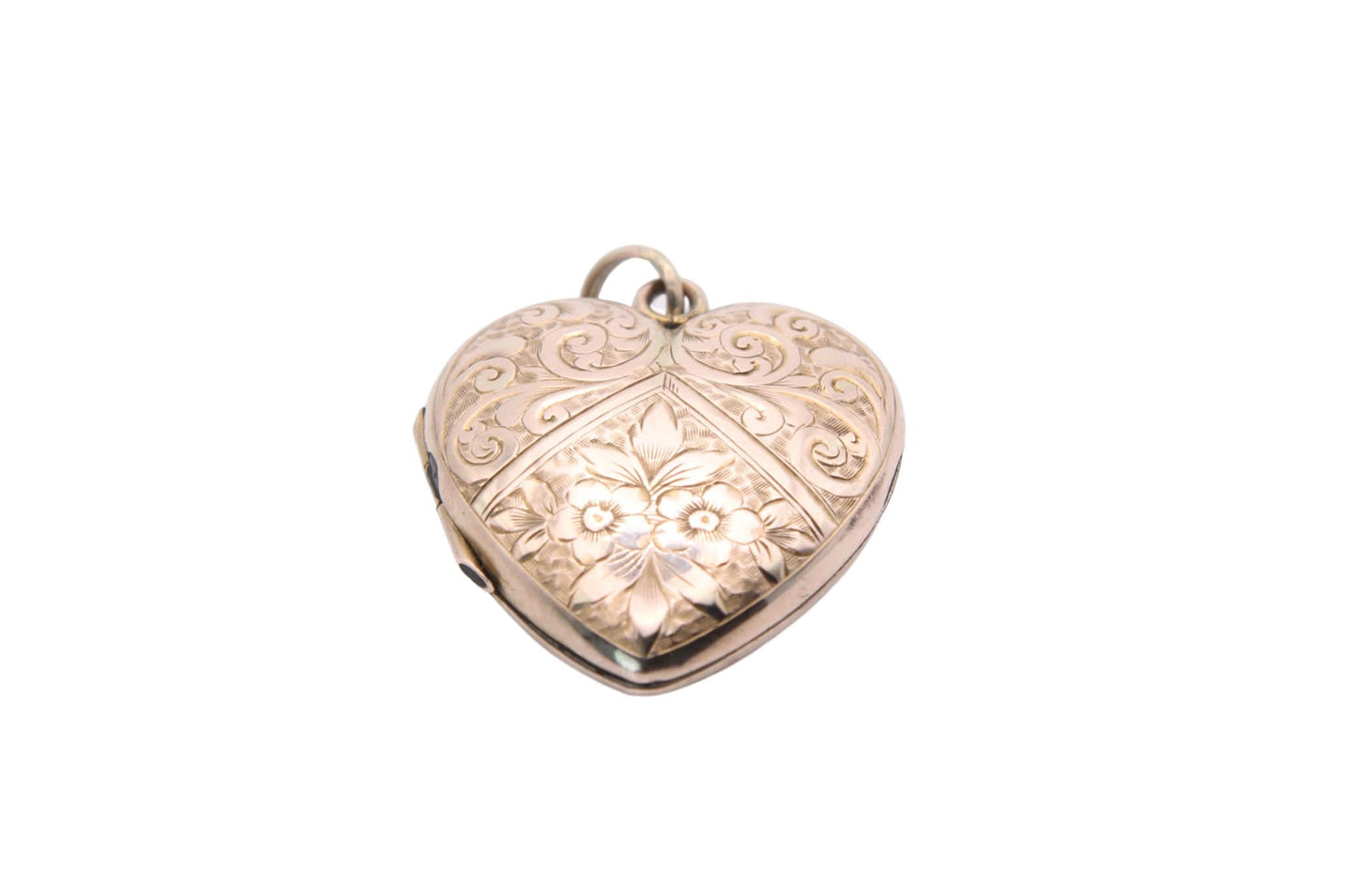 large-antique-9ct-gold-decorative-forget-me-not-heart-locket