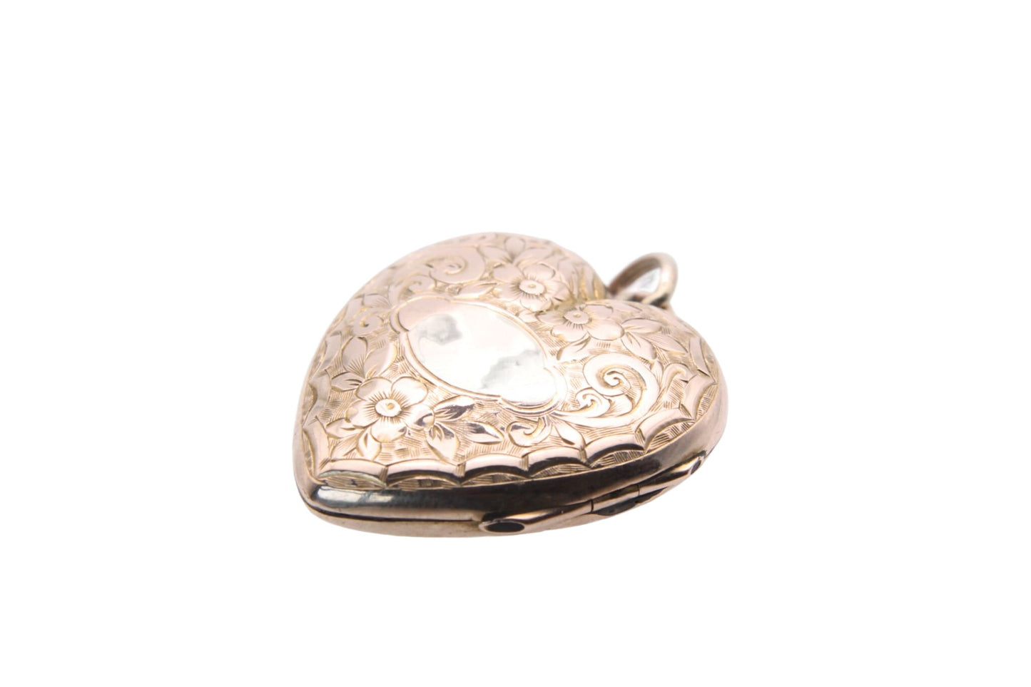 large-antique-9ct-gold-decorative-forget-me-not-heart-locket