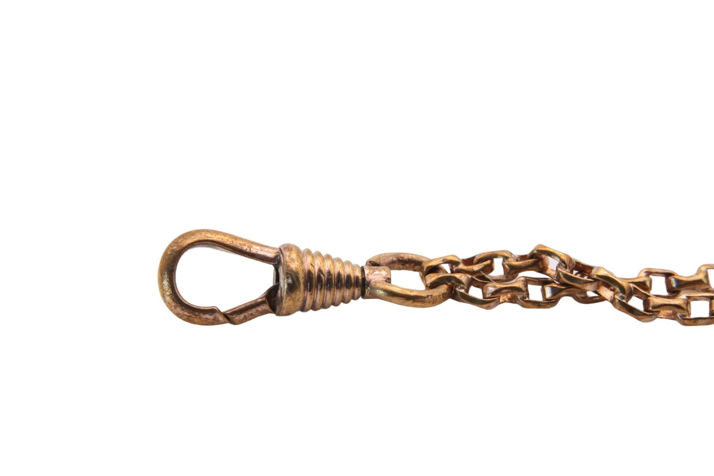 Antique Victorian 9ct Rolled Rose Gold Long Guard Necklace 52"