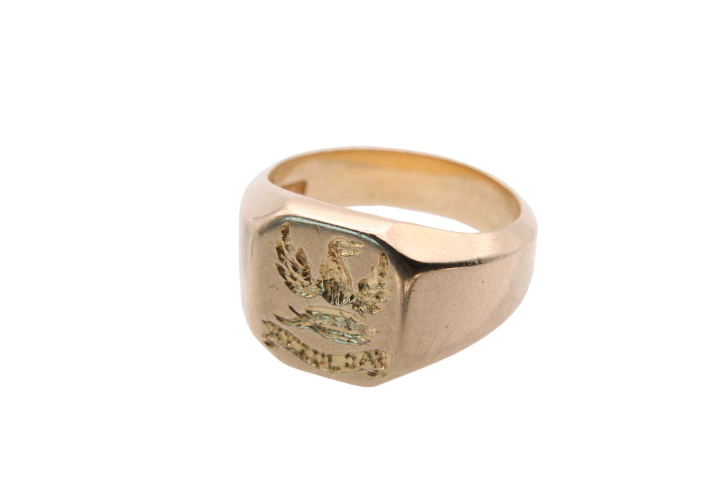 antique-18ct-gold-intaglio-signet-ring-demi-eagle-crest-15g