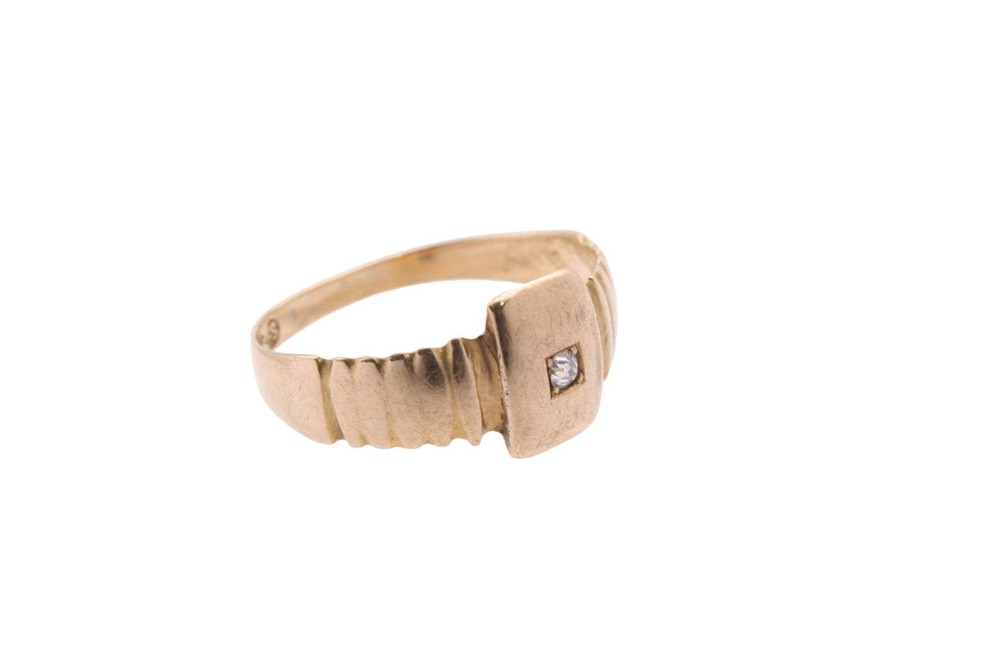 Antique 18ct Gold Diamond Gypsy Set Ring - 1887 Golden Jubilee