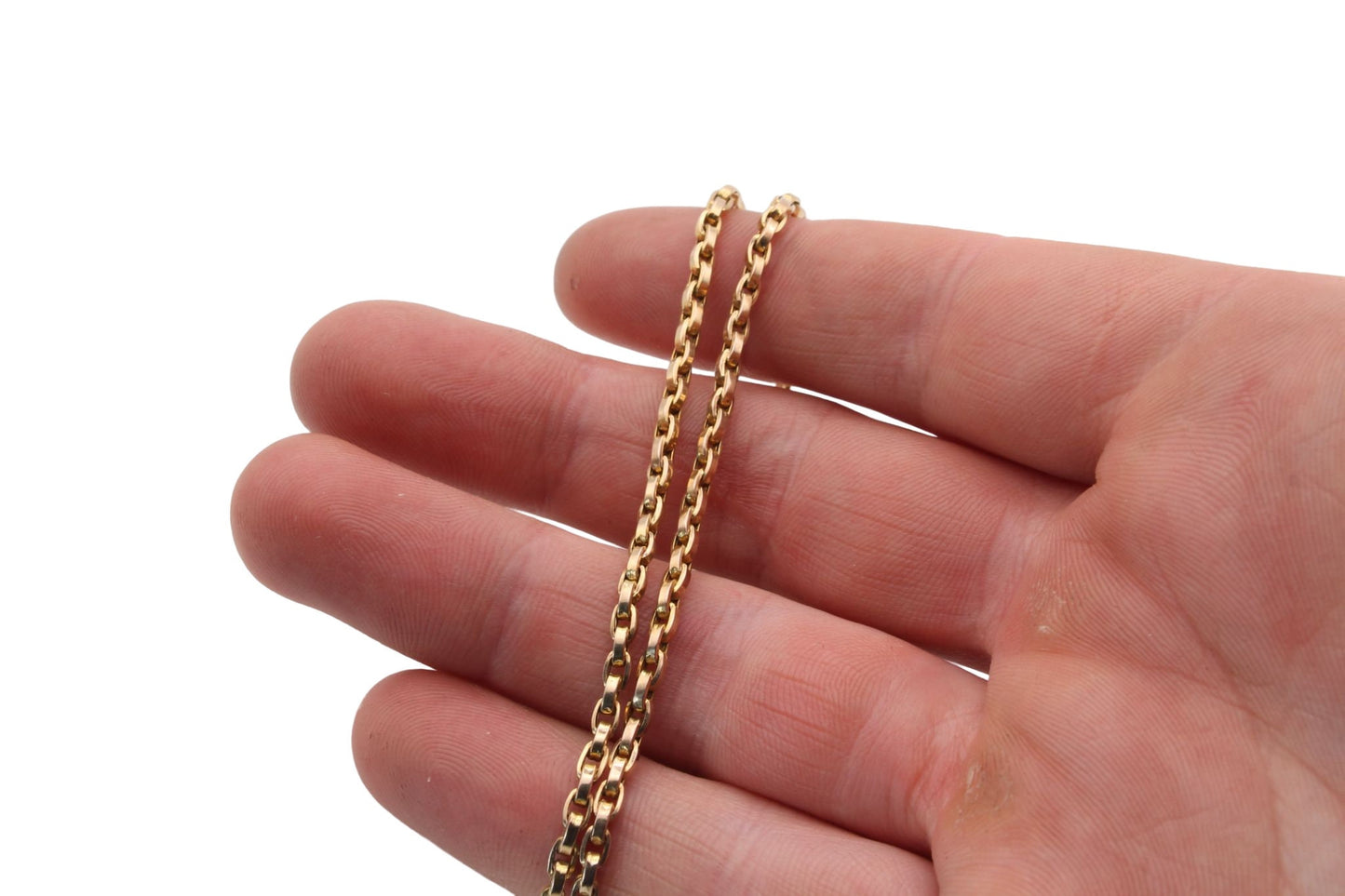 Antique 9ct Gold Belcher Link Necklace, 7g