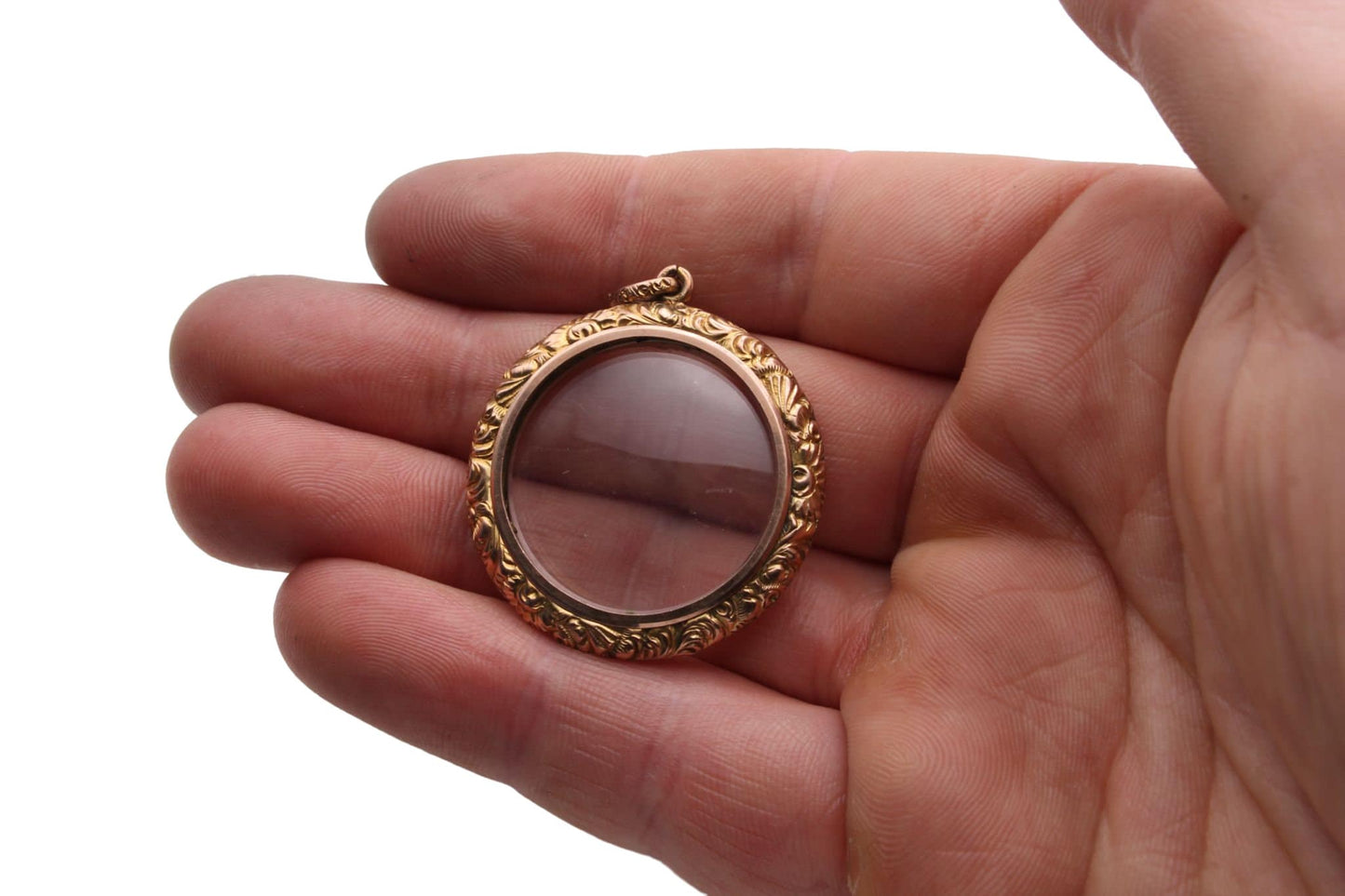 large-antique-chased-9ct-gold-glass-pendant-locket