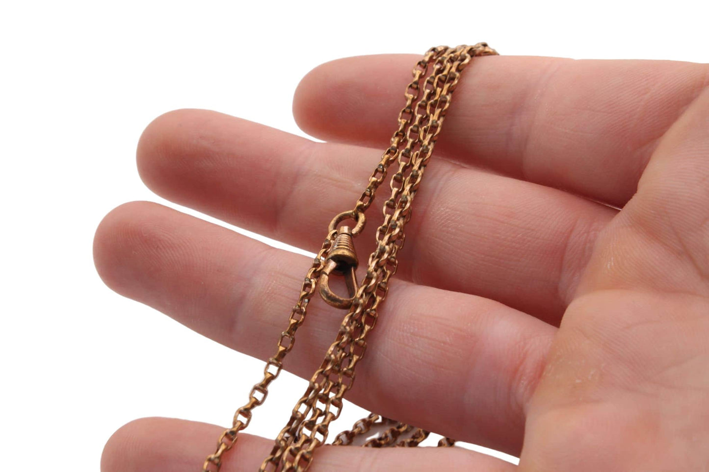 Antique-Victorian-9ct-Rolled-Rose-Gold-Long-Guard-Necklace-52"