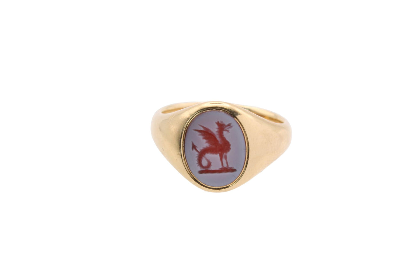 antique-18ct-gold-intaglio-signet-ring-dragon-crest-1928