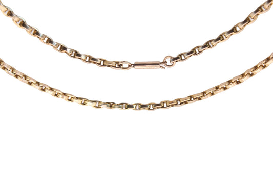 Antique 9ct Gold Belcher Link Necklace, 7g