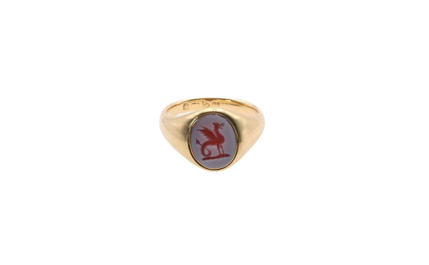 antique-18ct-gold-intaglio-signet-ring-dragon-crest-1928