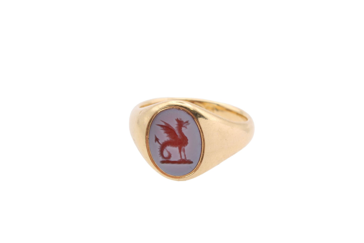 antique-18ct-gold-intaglio-signet-ring-dragon-crest-1928