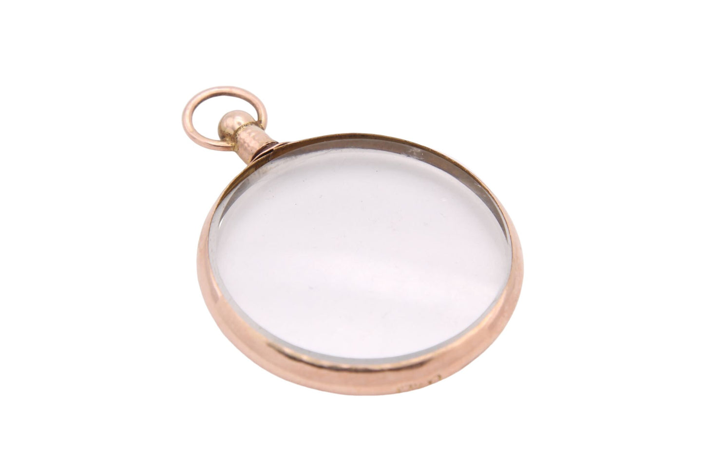 Antique 9ct Gold Double Glass Pendant Locket