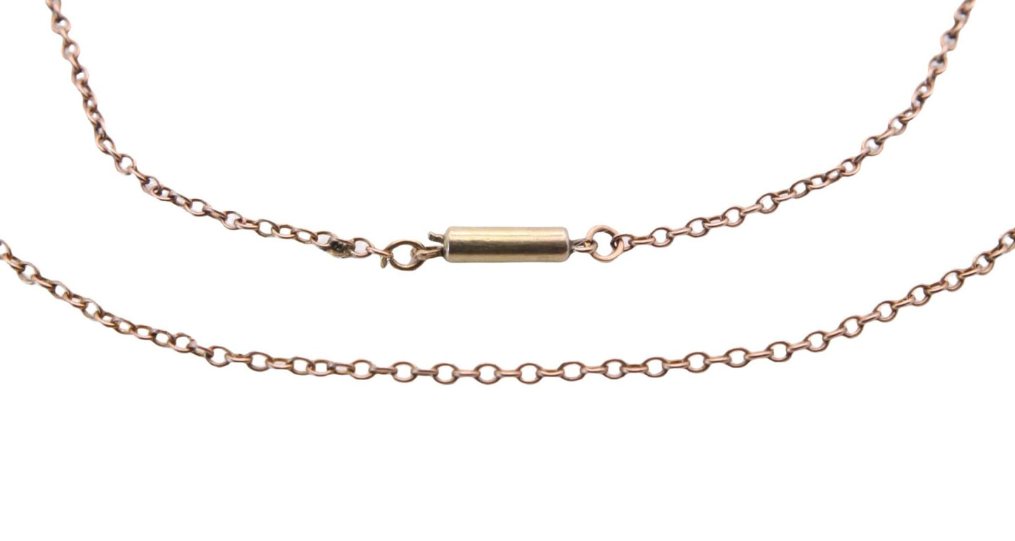 antique-9ct-gold-dainty-rolo-link-necklace-chain