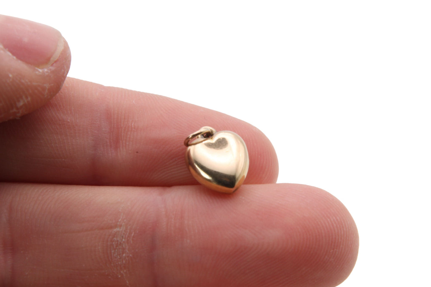 Antique 9ct Gold Puffy Heart Charm/Pendant