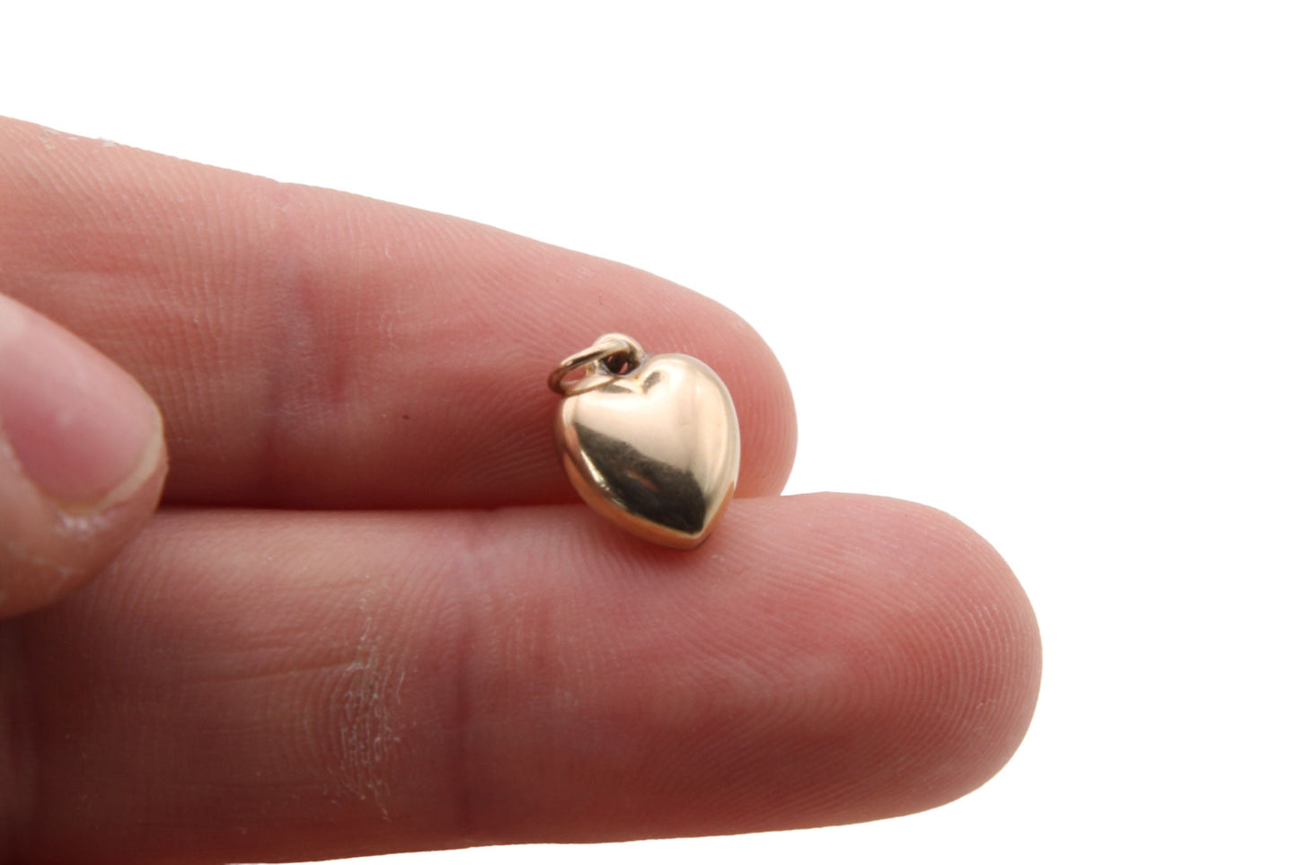 Antique-9ct-Gold-Puffy-Heart-Charm/Pendant