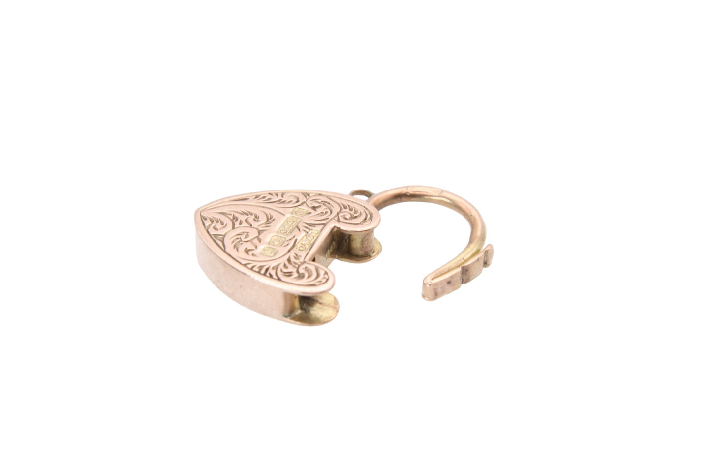 antique-9ct-rose-gold-chased-padlock-pendant