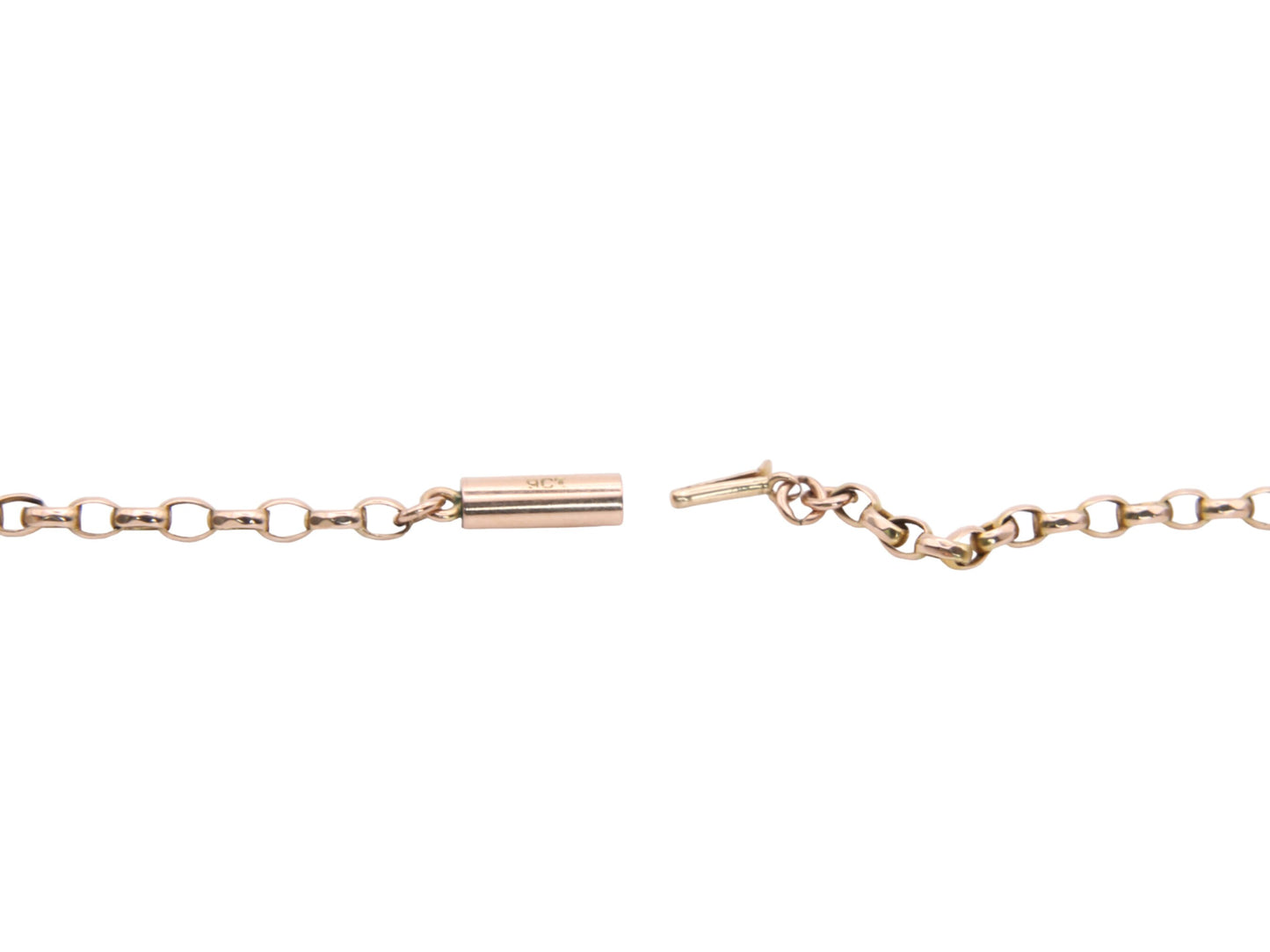 antique-9ct-gold-belcher-link-barrel-clasp-necklace