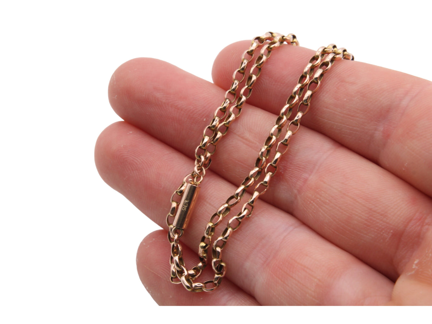 antique-9ct-gold-belcher-link-barrel-clasp-necklace