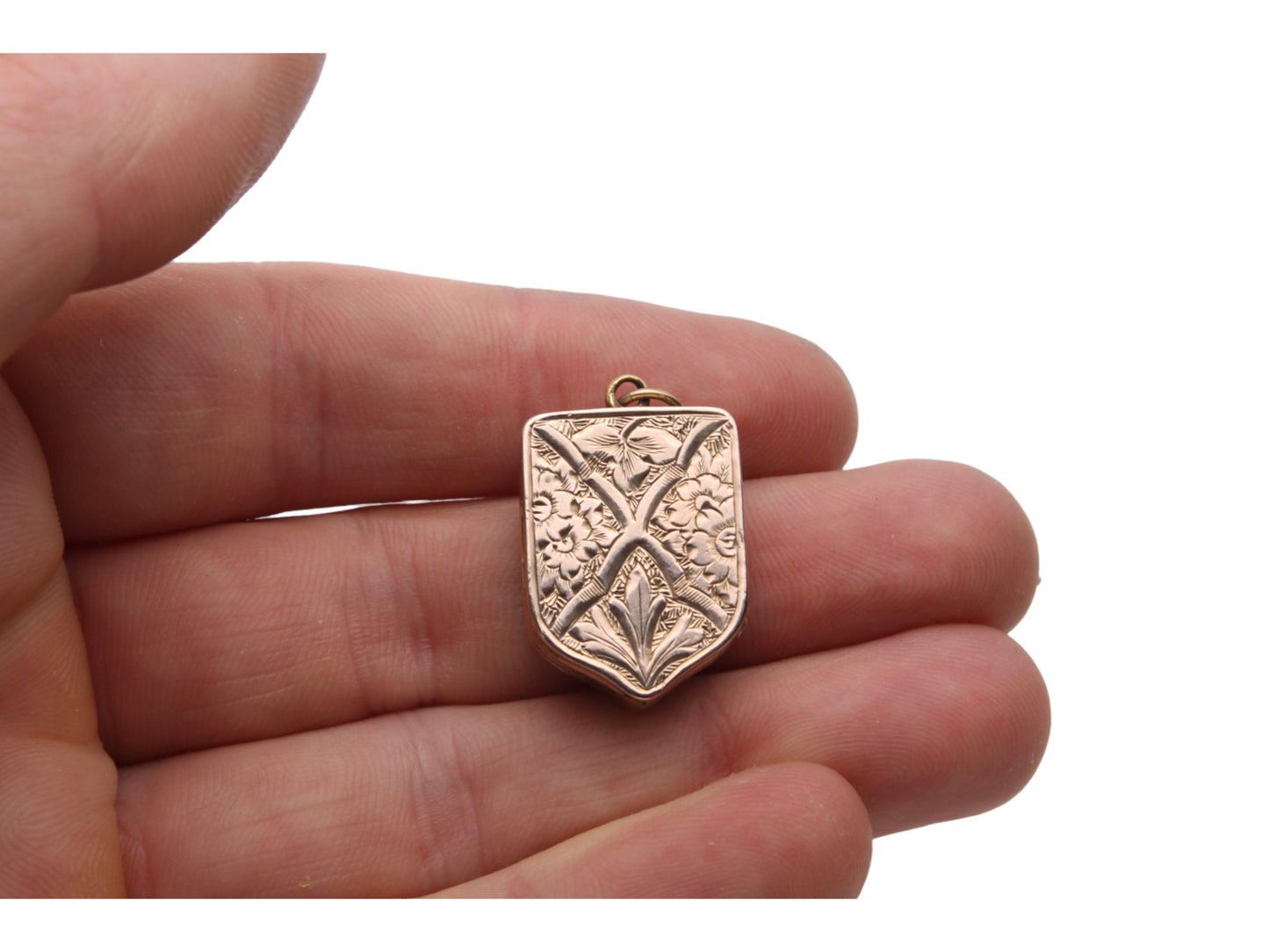 Antique Victorian 9ct Gold & Bloodstone Shield Shaped Locket