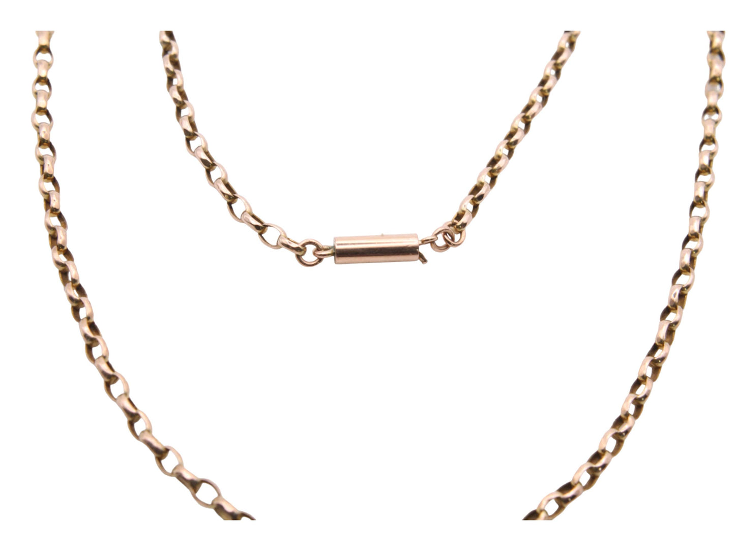 antique-9ct-gold-belcher-link-barrel-clasp-necklace