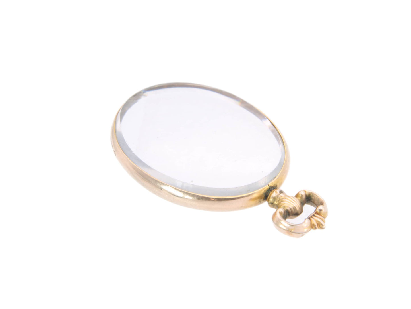 Antique 9ct Gold Oval Open Face Locket Pendant - 1906