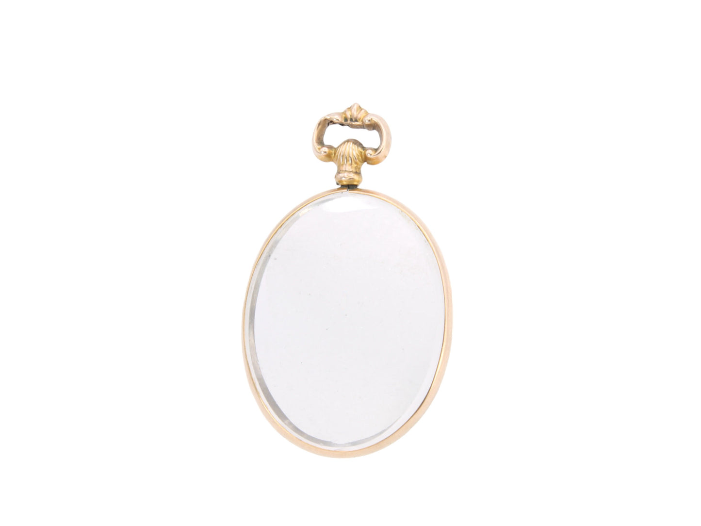 Antique 9ct Gold Oval Open Face Locket Pendant - 1906