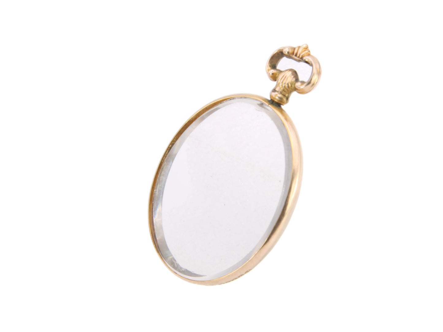 Antique 9ct Gold Oval Open Face Locket Pendant - 1906