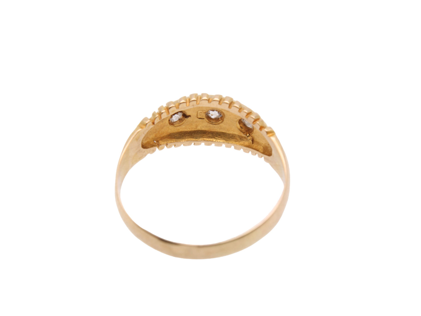 Antique Edwardian 18ct Gold & Diamond Gypsy Ring - 1905