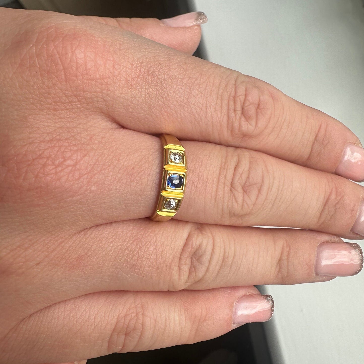 antique-victorian-18ct-gold-diamond-sapphire-gypsy-ring-1892