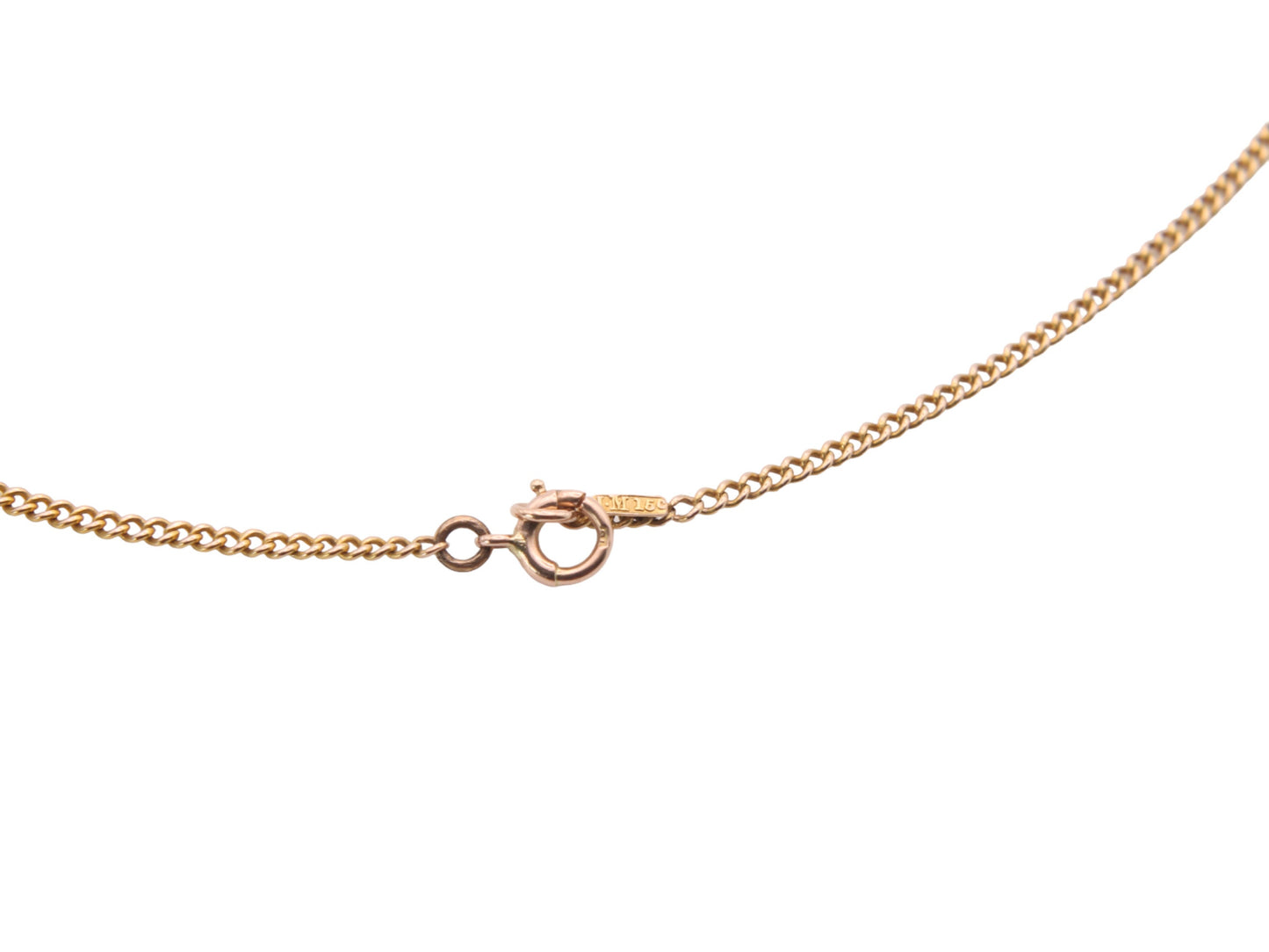 Antique 15ct Gold Necklace Curb Link Chain, 19"