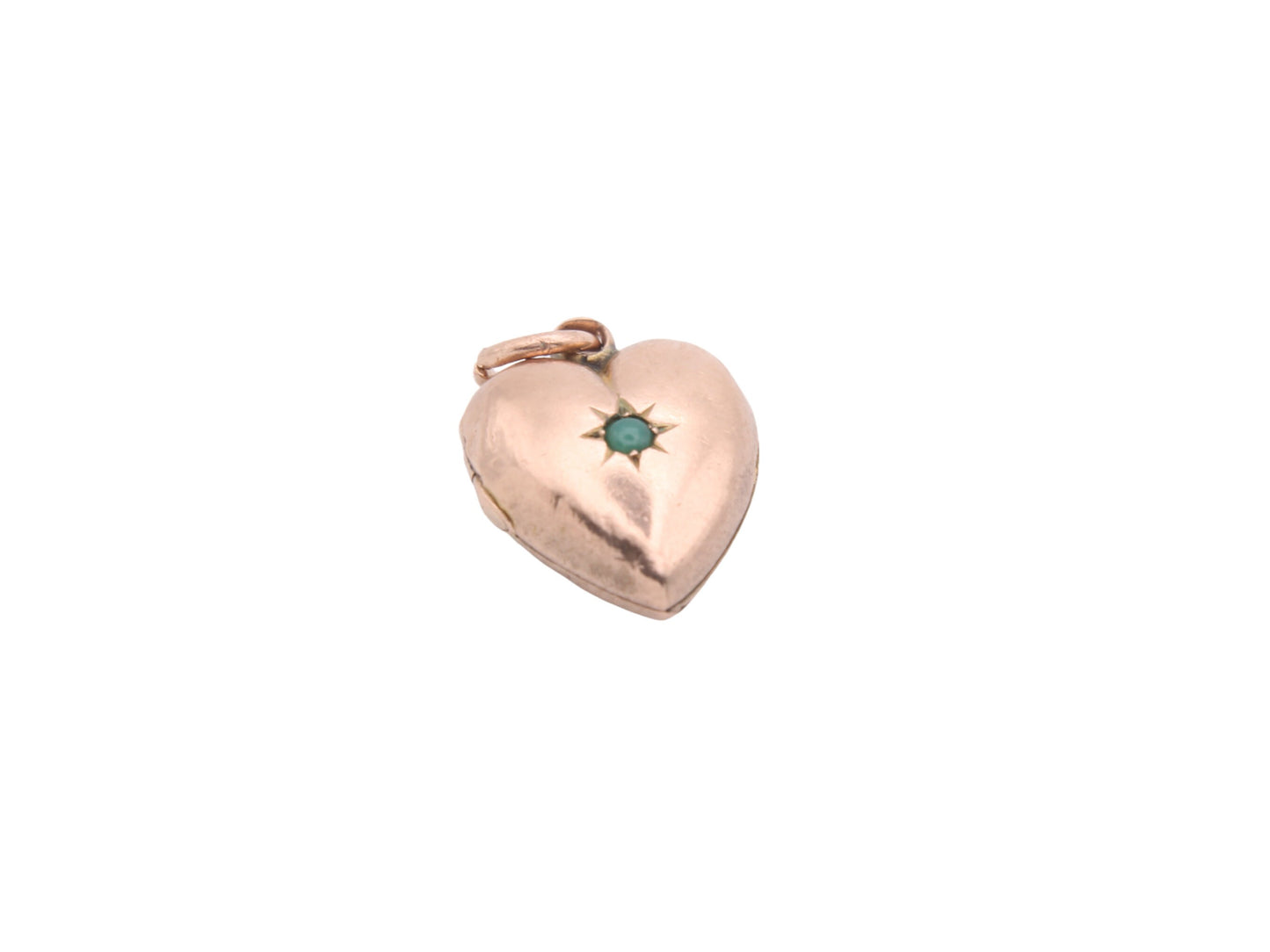 Antique 9ct Gold Turquoise Heart Locket