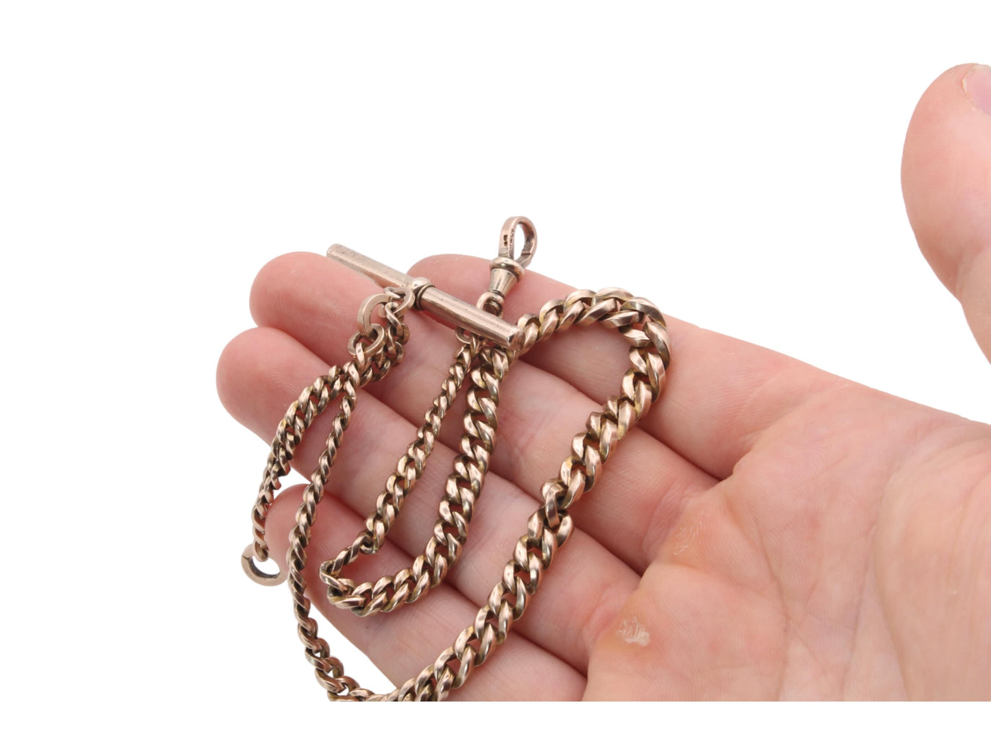 Antique 9ct Gold Graduated Albert Watch Chain, 35.5g