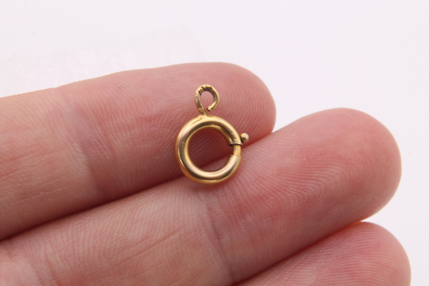 Antique 9ct Yellow Gold Bolt Clasp, Spring Jump Ring