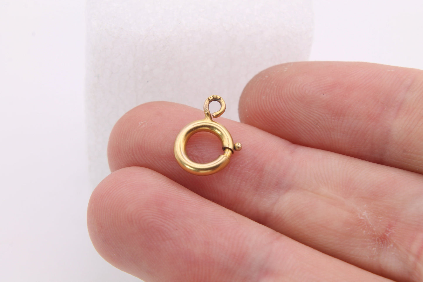 Antique 9ct Yellow Gold Bolt Clasp, Spring Jump Ring
