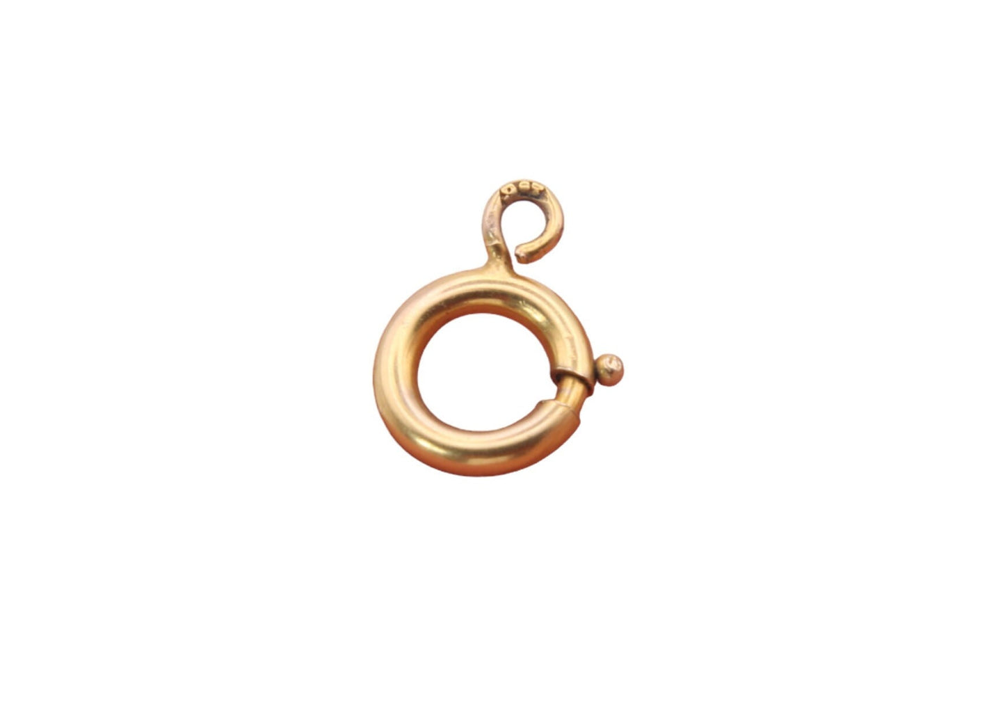 Antique 9ct Yellow Gold Bolt Clasp, Spring Jump Ring