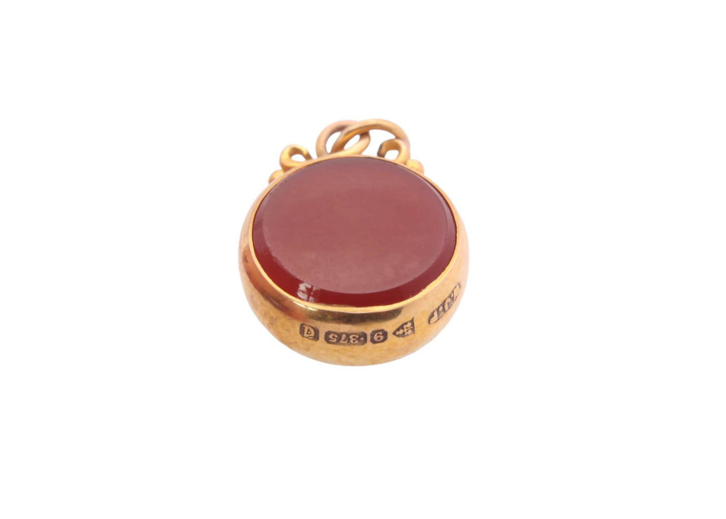 Antique 9ct Gold Bloodstone Carnelian Pendant Fob