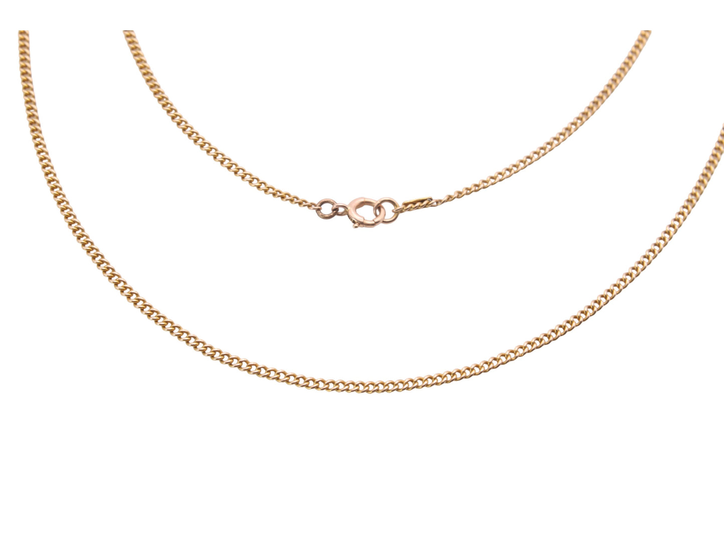 Antique 15ct Gold Necklace Curb Link Chain, 19"