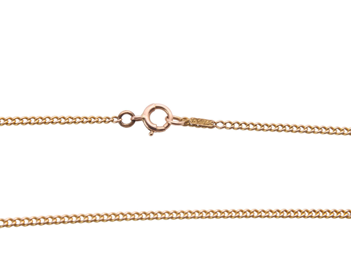 Antique 15ct Gold Necklace Curb Link Chain, 19"