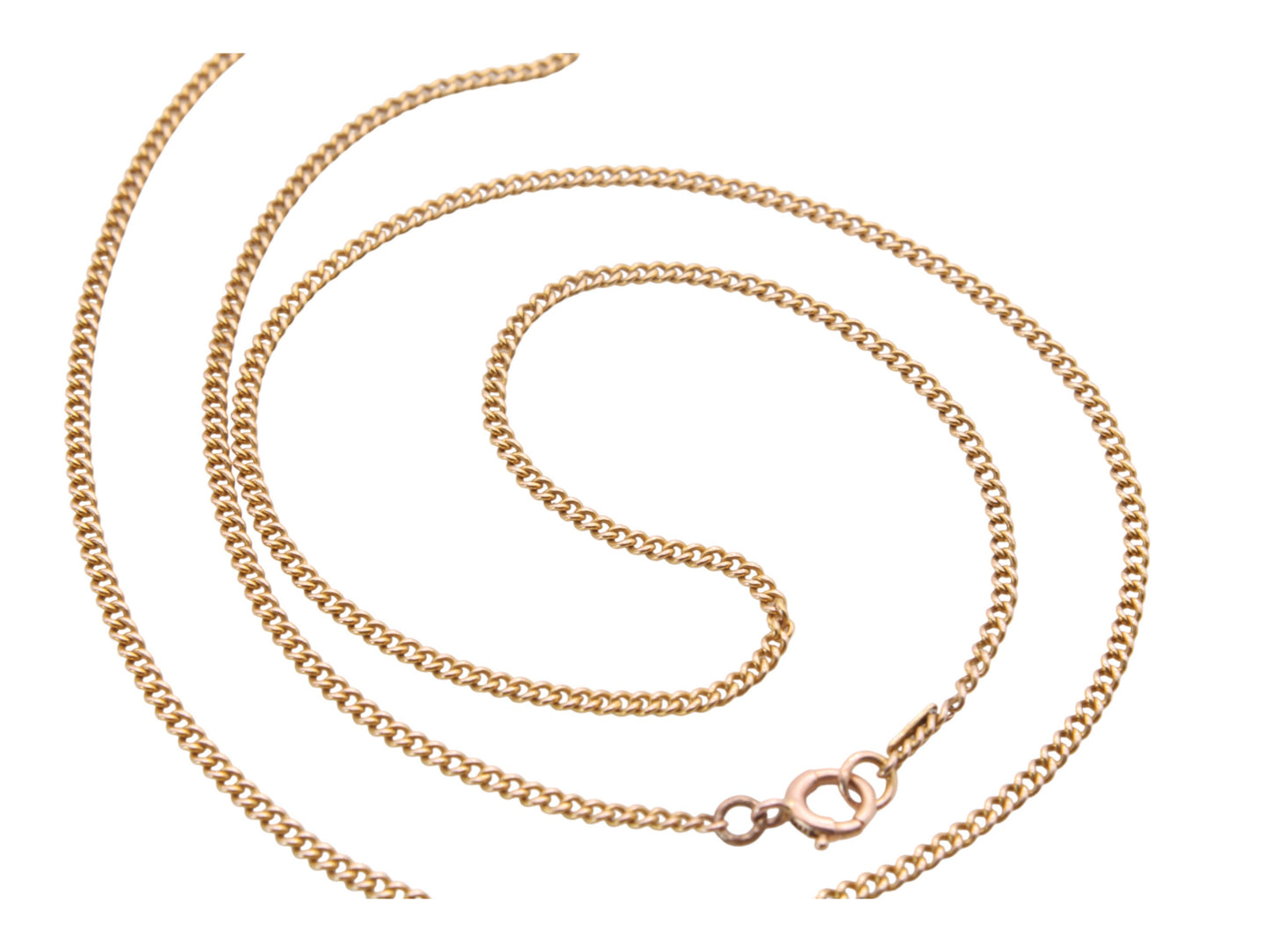 Antique 15ct Gold Necklace Curb Link Chain, 19"